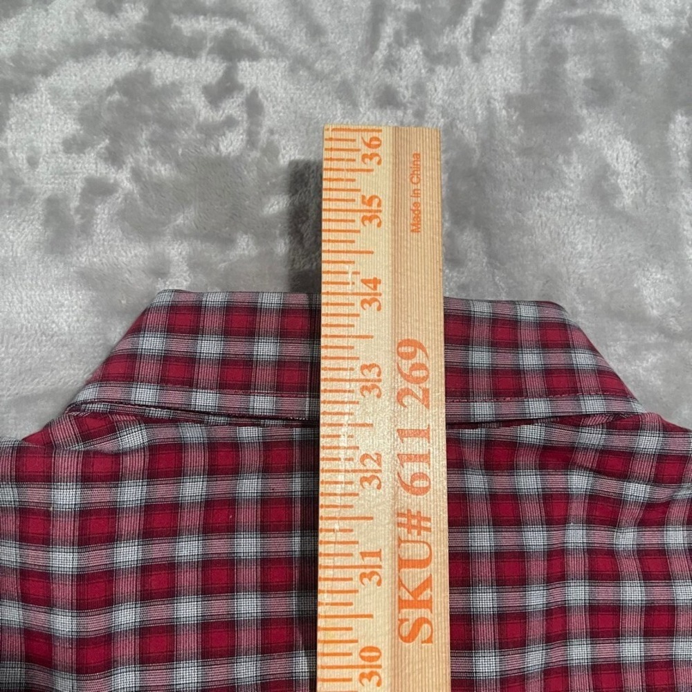 Cinch Shirt Mens Large Red Plaid Western Rodeo Cowboy Long Sleeve Rancher - Picture 8 of 9